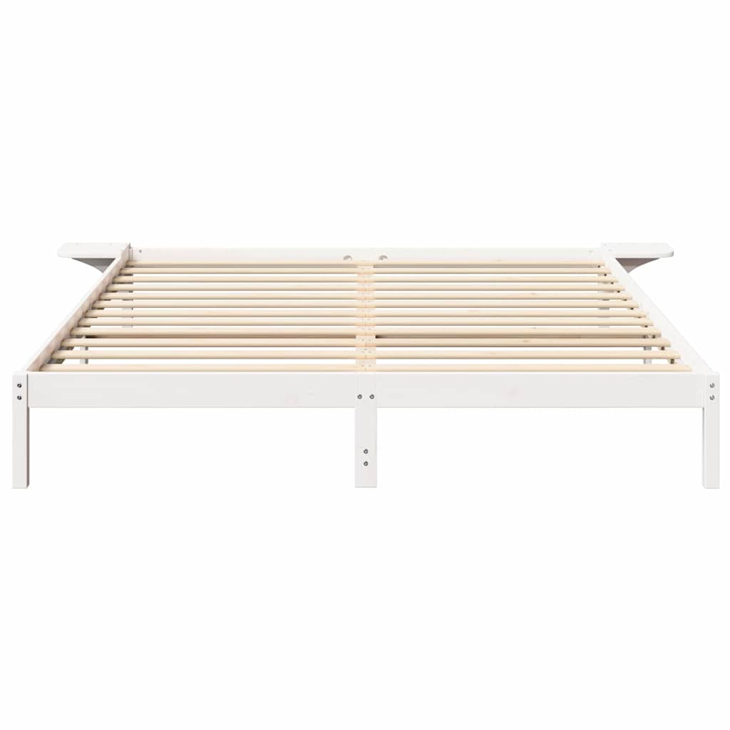 Cadre de lit Blanc 200 x 200 cm Pin massif - XIOS