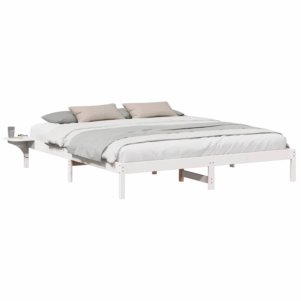 Cadre de lit Blanc 200 x 200 cm Pin massif - XIOS