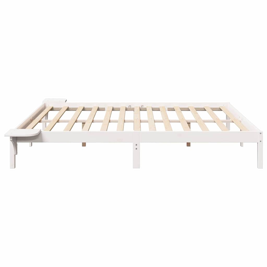 Cadre de lit Blanc 200 x 200 cm Pin massif - XIOS
