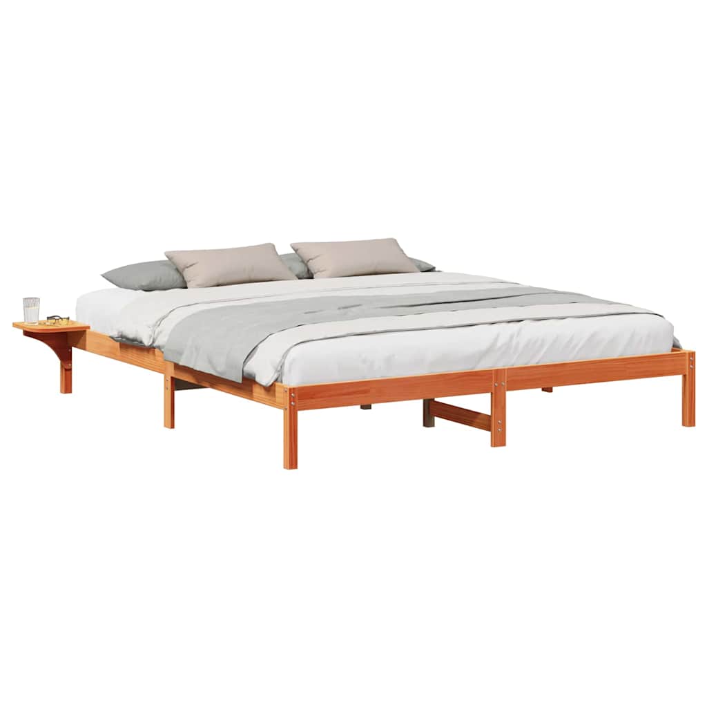 Cadre de lit Brun cire 200 x 200 cm Pin massif - XIOS