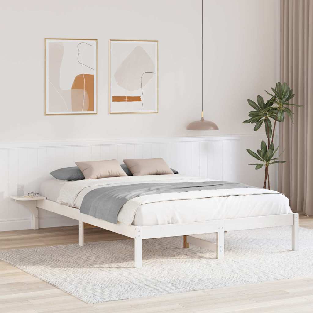 Cadre de lit Blanc 160 x 200 cm Pin massif - XIOS
