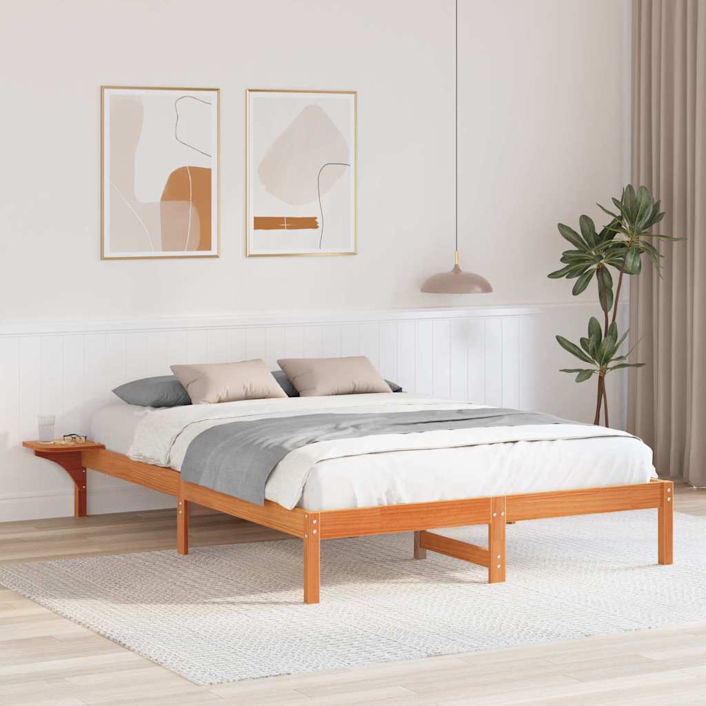 Cadre de lit Brun cire 150 x 200 cm Pin massif - XIOS