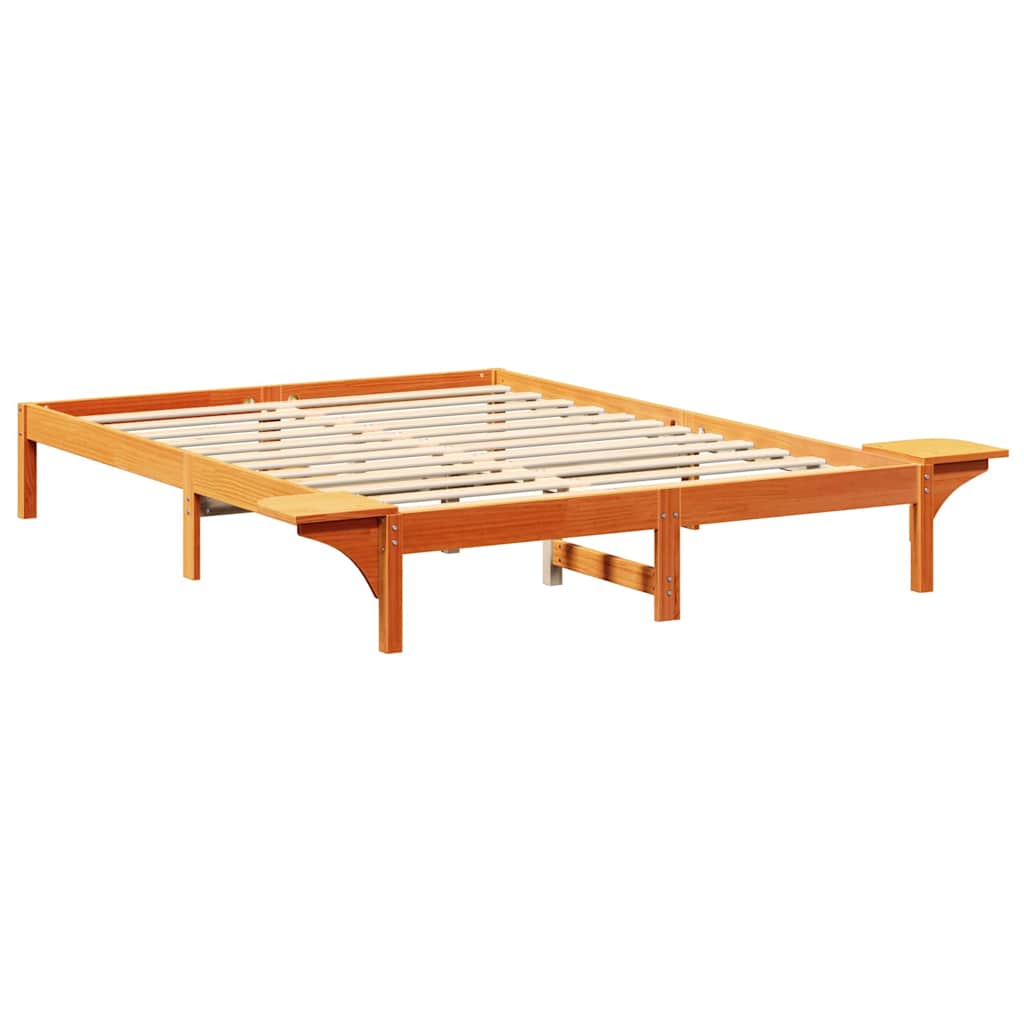 Cadre de lit Brun cire 150 x 200 cm Pin massif - XIOS