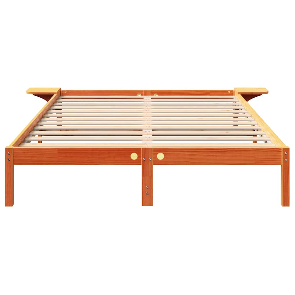Cadre de lit Brun cire 150 x 200 cm Pin massif - XIOS