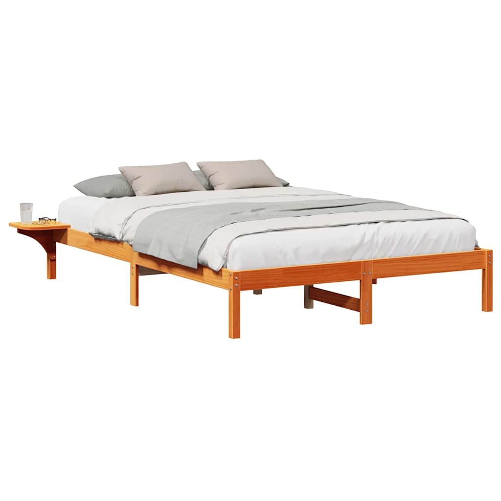 Cadre de lit Brun cire 150 x 200 cm Pin massif - XIOS