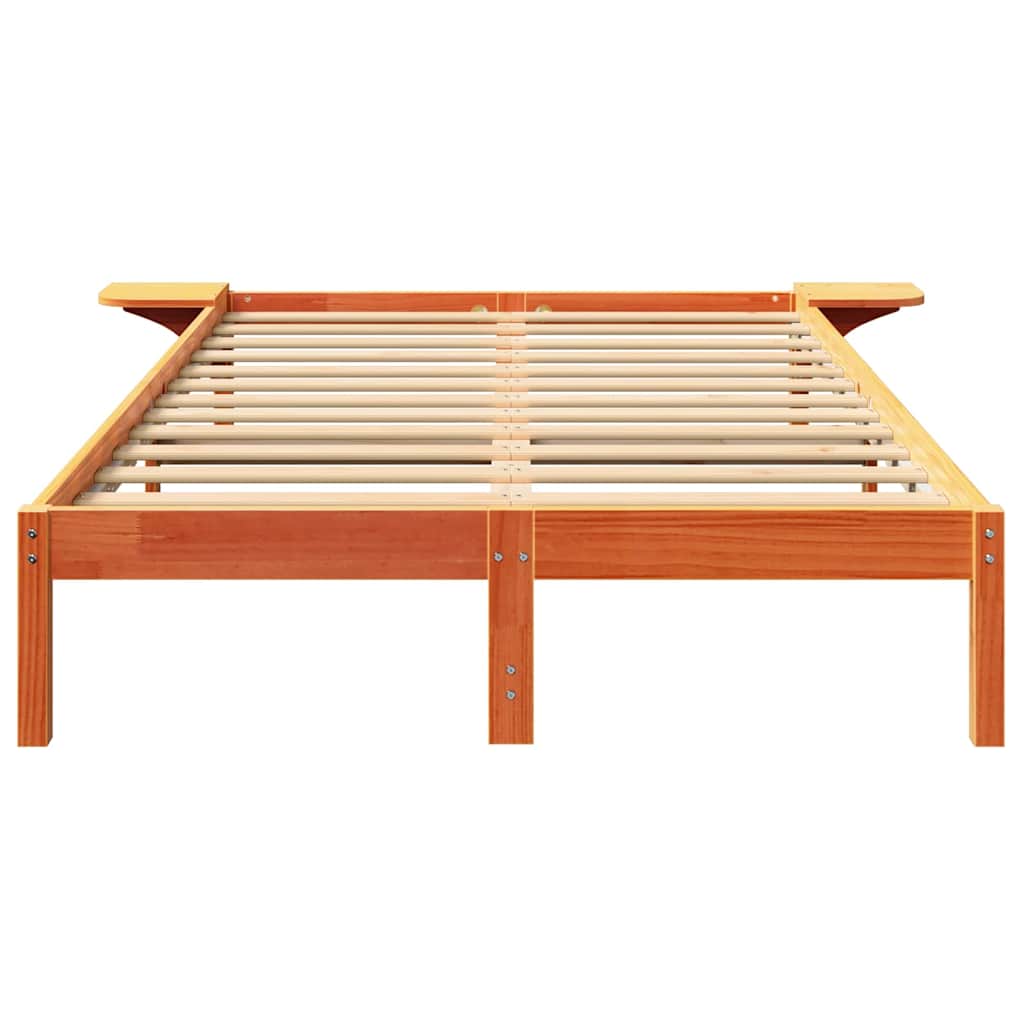Cadre de lit Brun cire 140 x 190 cm Pin massif - XIOS