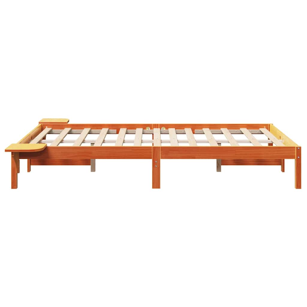 Cadre de lit Brun cire 140 x 190 cm Pin massif - XIOS