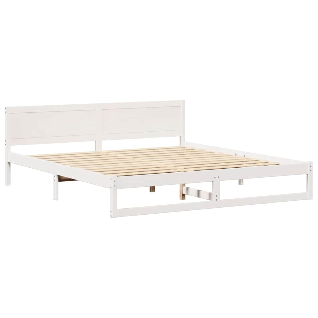 Cadre de lit avec tête de lit Blanc 180 x 200 cm Pin massif - XIOS