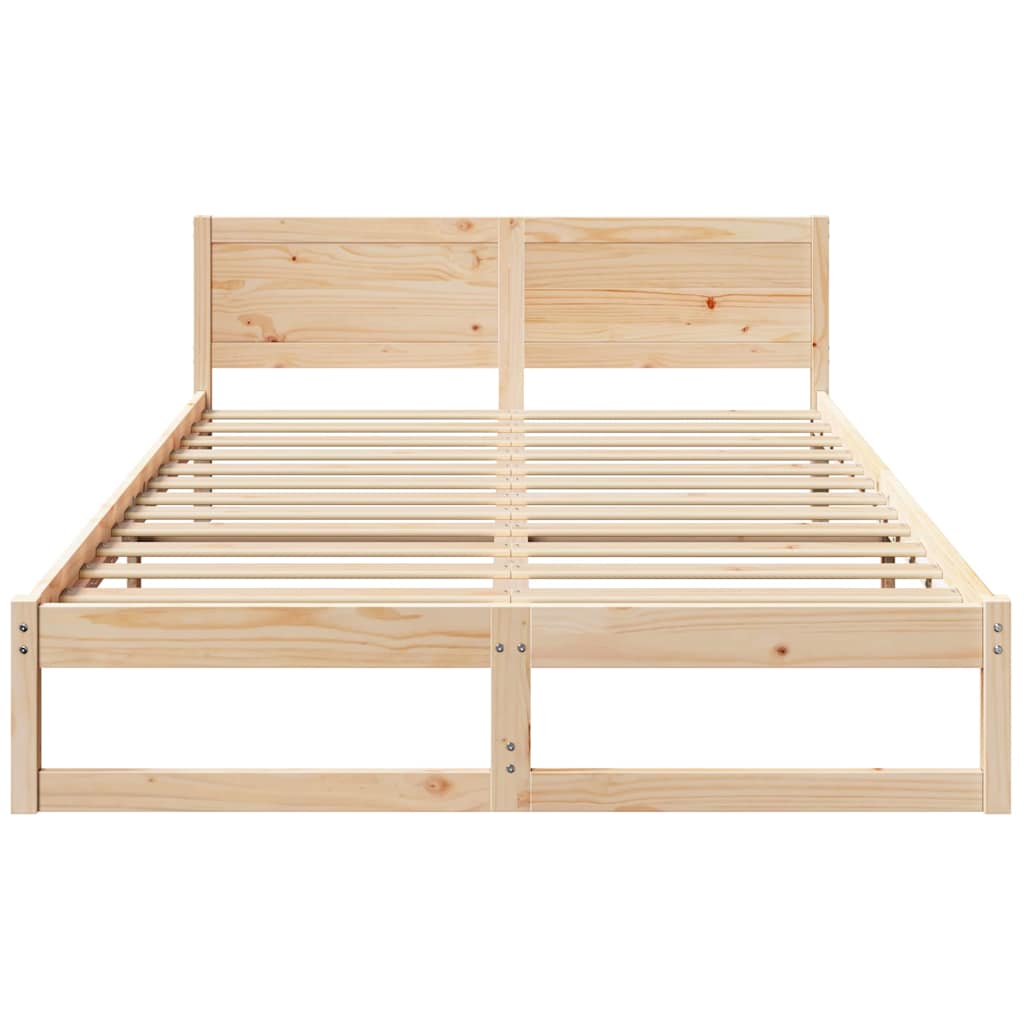 Cadre de lit avec tête de lit Naturel 160 x 200 cm Pin massif - XIOS