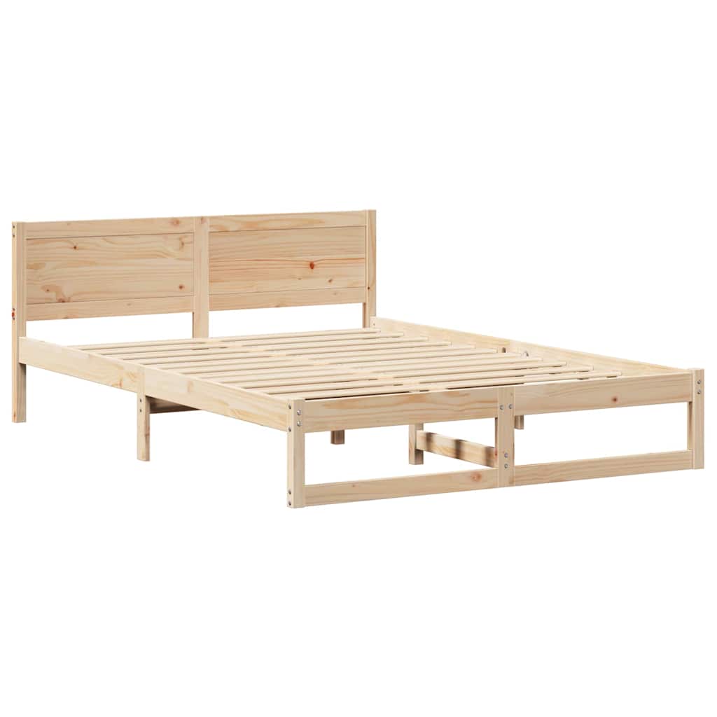 Cadre de lit avec tête de lit Naturel 150 x 200 cm Pin massif - XIOS