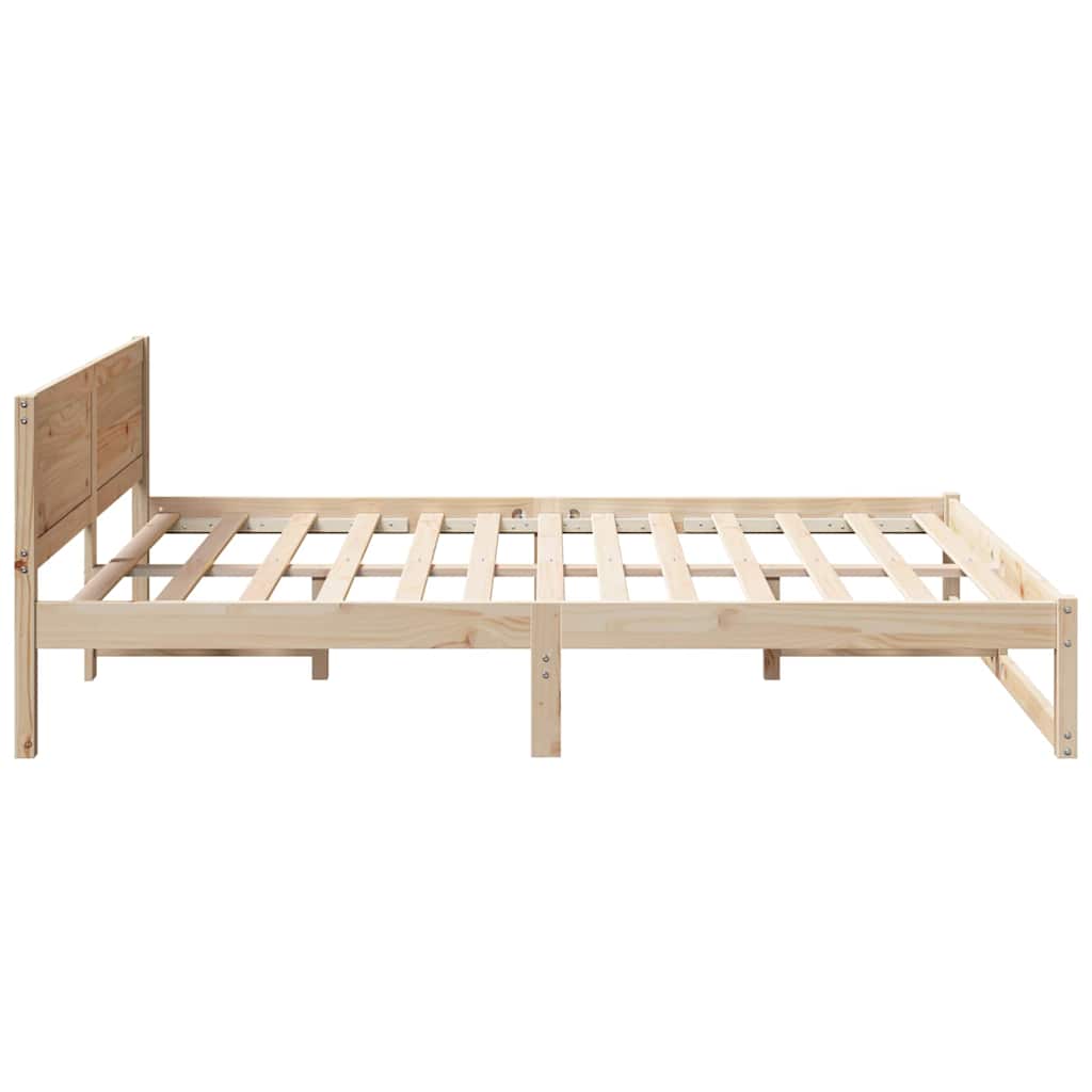 Cadre de lit avec tête de lit Naturel 150 x 200 cm Pin massif - XIOS