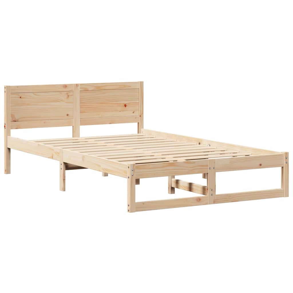 Cadre de lit avec tête de lit Naturel 120 x 200 cm Pin massif - XIOS