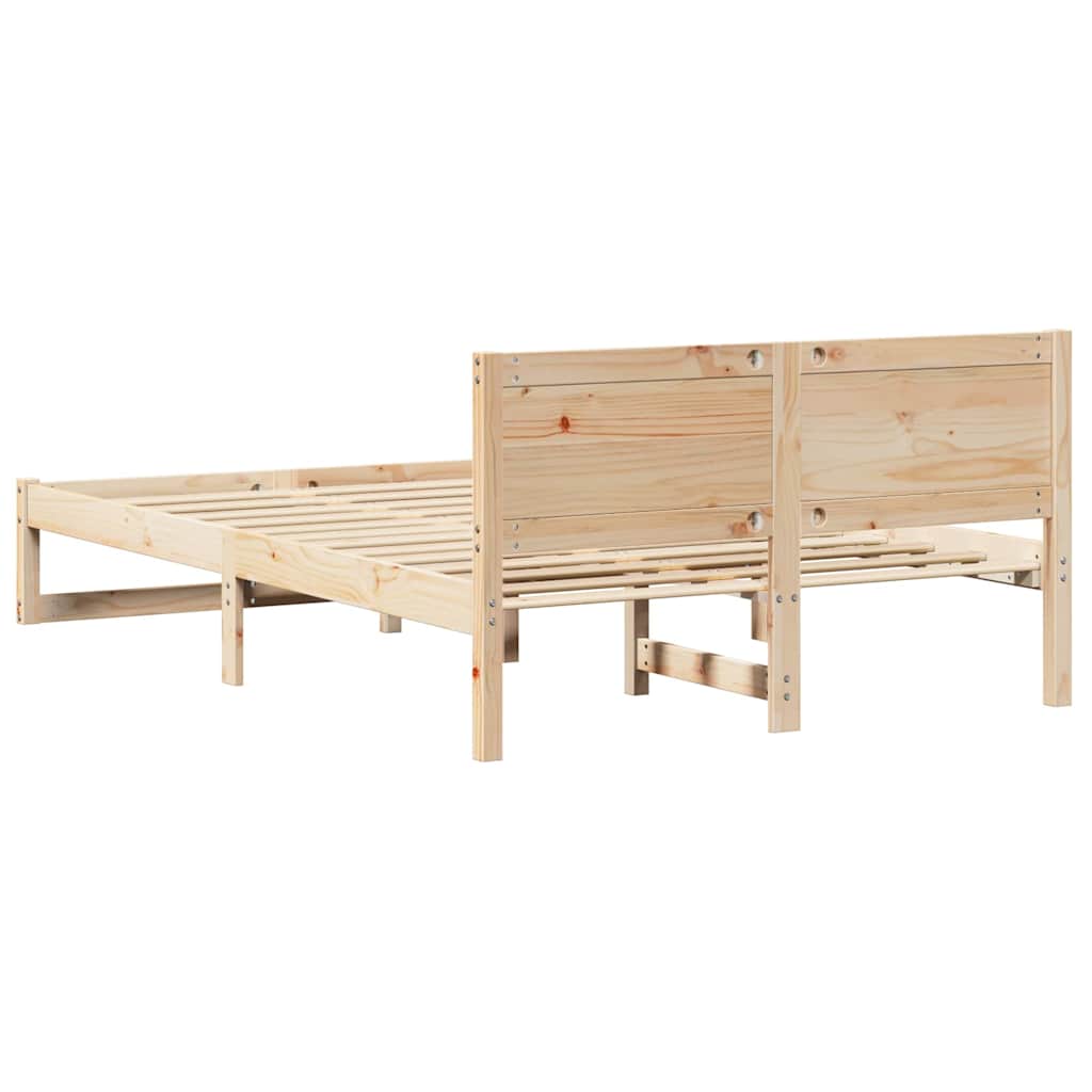 Cadre de lit avec tête de lit Naturel 120 x 200 cm Pin massif - XIOS