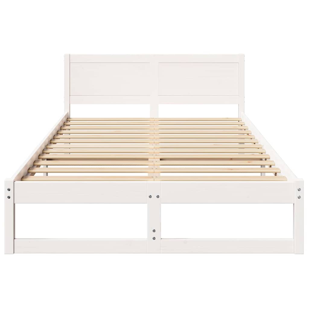 Cadre de lit avec tête de lit Blanc 135 x 190 cm Pin massif - XIOS