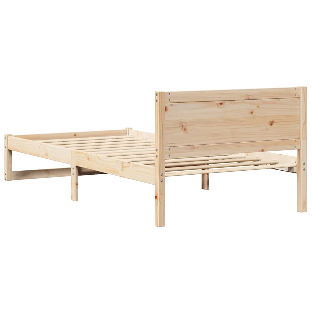 Cadre de lit avec tête de lit Naturel 100 x 200 cm Pin massif - XIOS