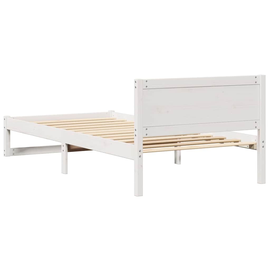 Cadre de lit avec tête de lit Blanc 100 x 200 cm Pin massif - XIOS