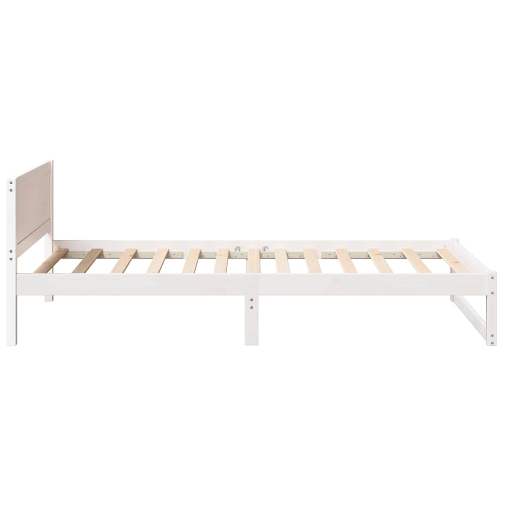 Cadre de lit avec tête de lit Blanc 90 x 200 cm Pin massif - XIOS