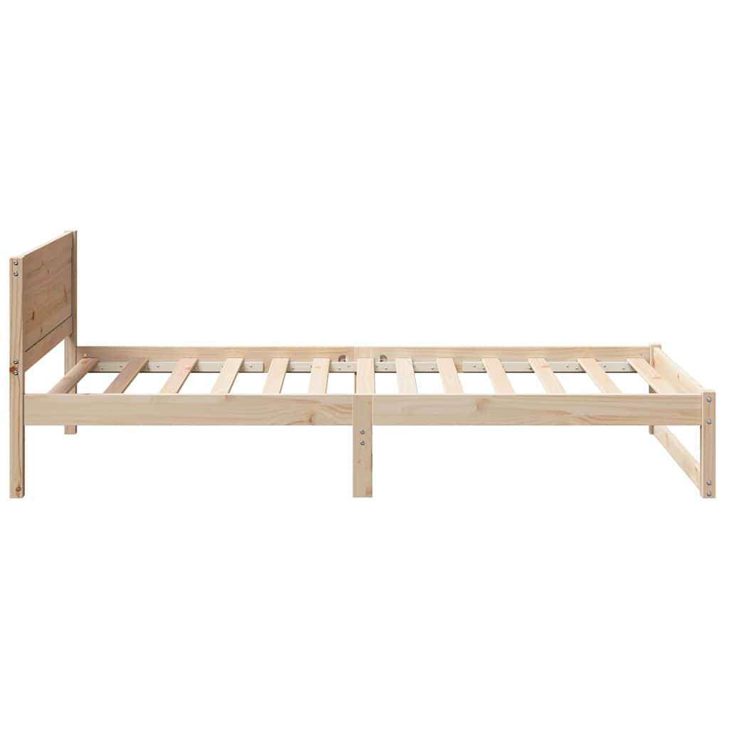 Cadre de lit avec tête de lit Naturel 75 x 190 cm Pin massif - XIOS