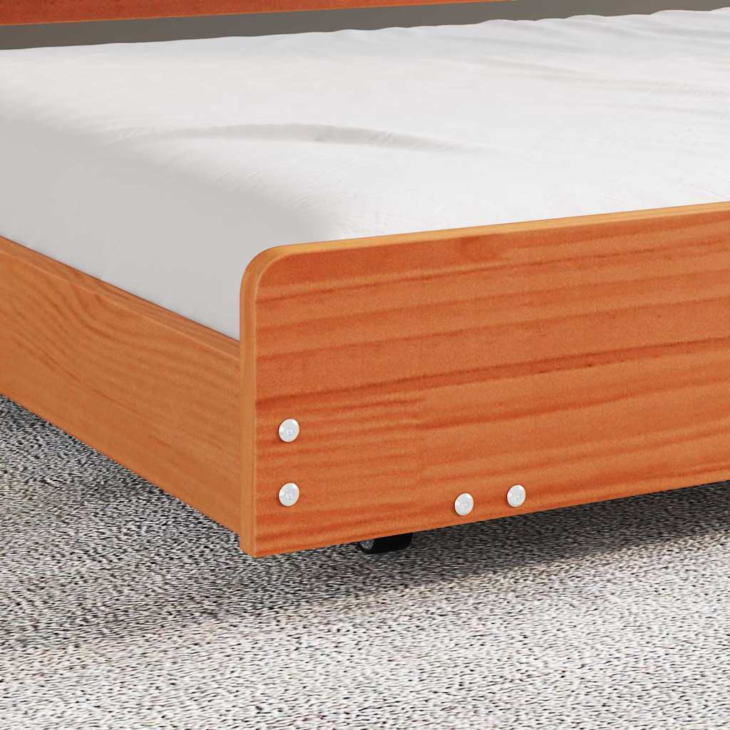 Cadre de lit Brun cire 75 x 190 cm Pin massif - XIOS