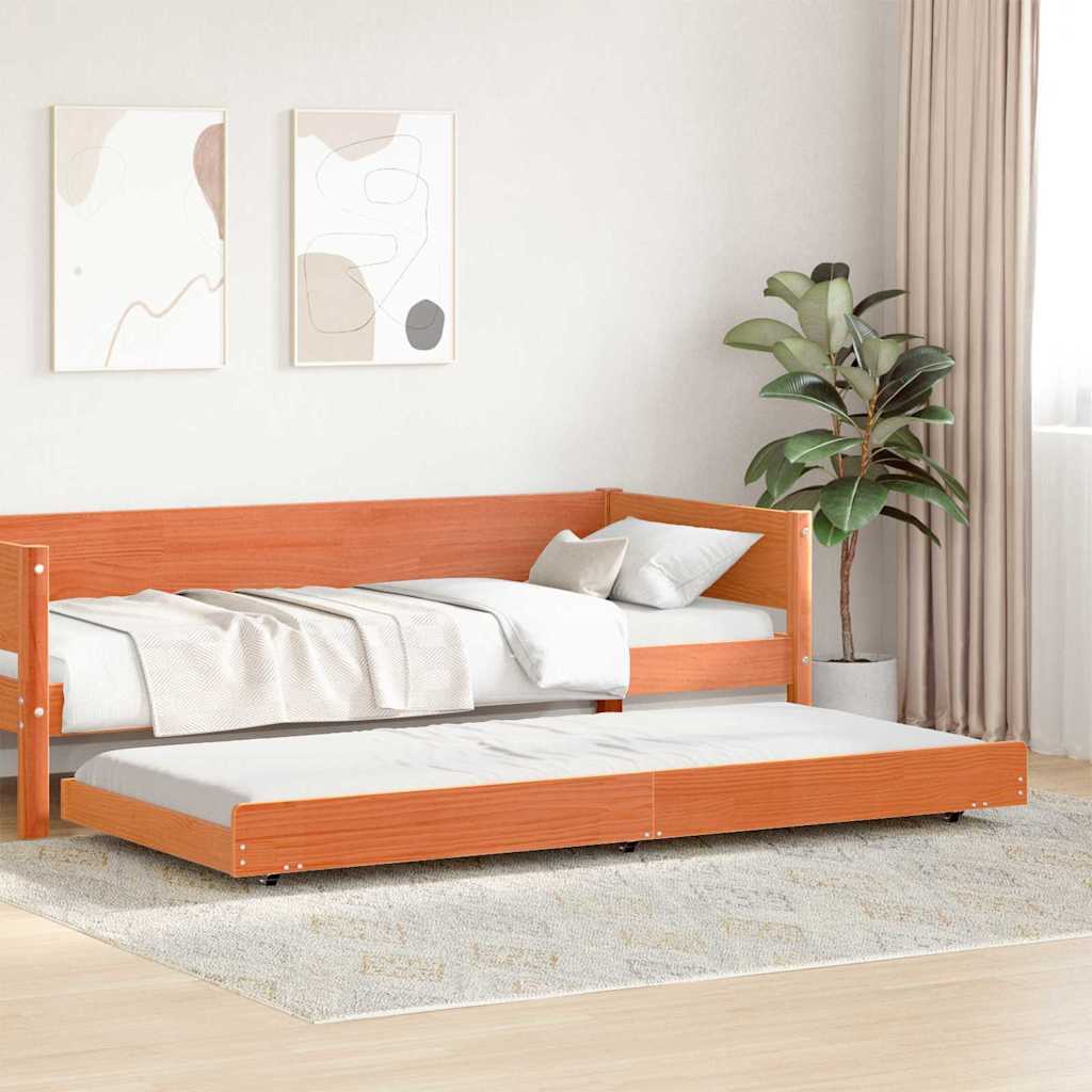 Cadre de lit Brun cire 75 x 190 cm Pin massif - XIOS
