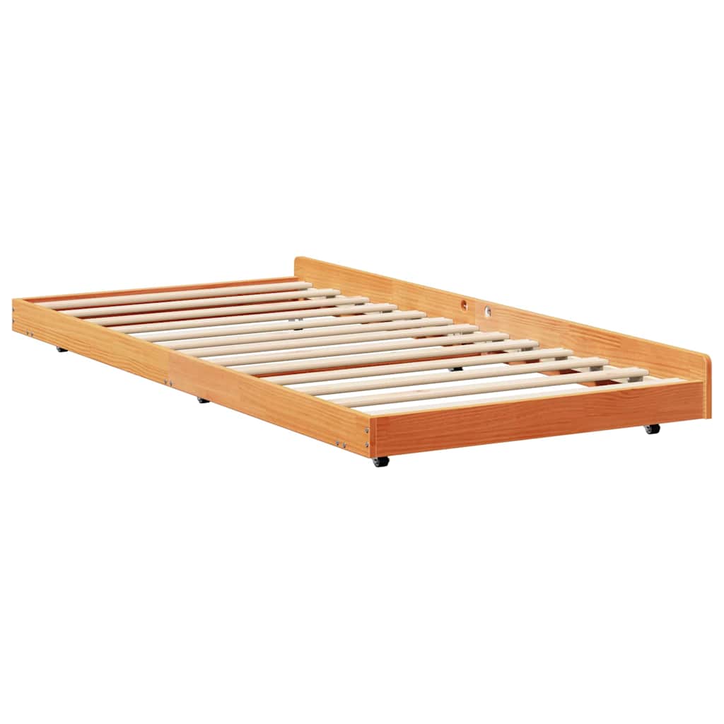 Cadre de lit Brun cire 75 x 190 cm Pin massif - XIOS