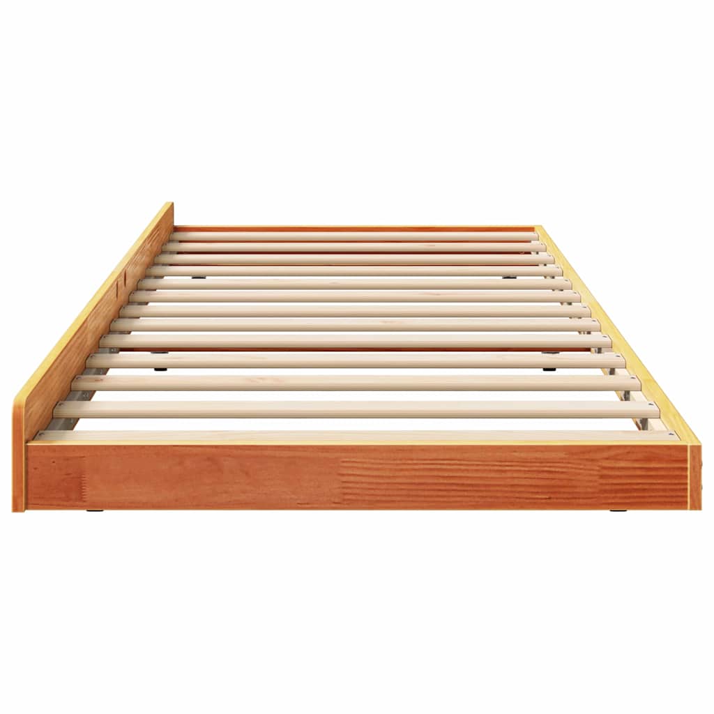 Cadre de lit Brun cire 75 x 190 cm Pin massif - XIOS