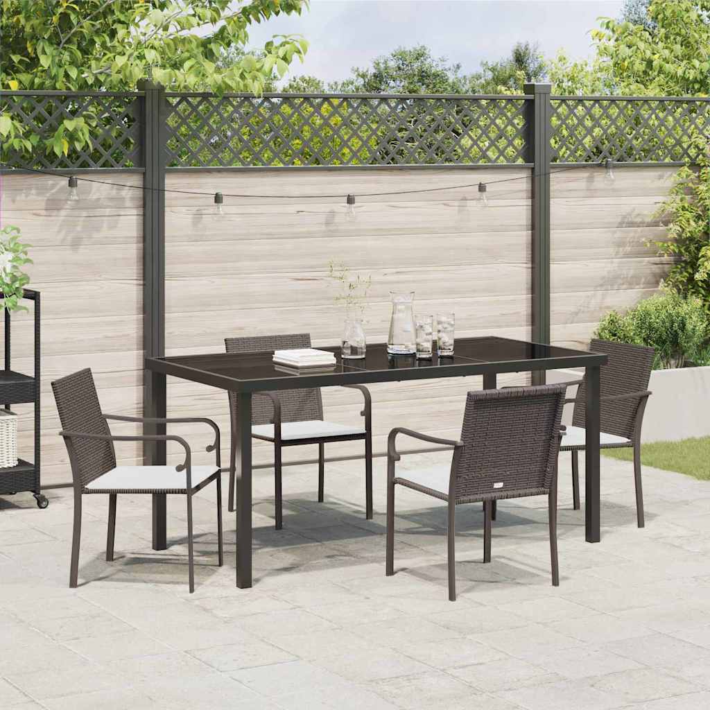 Ensemble de salle à manger pour jardin 5 pcs Marron et Noir - XIOS