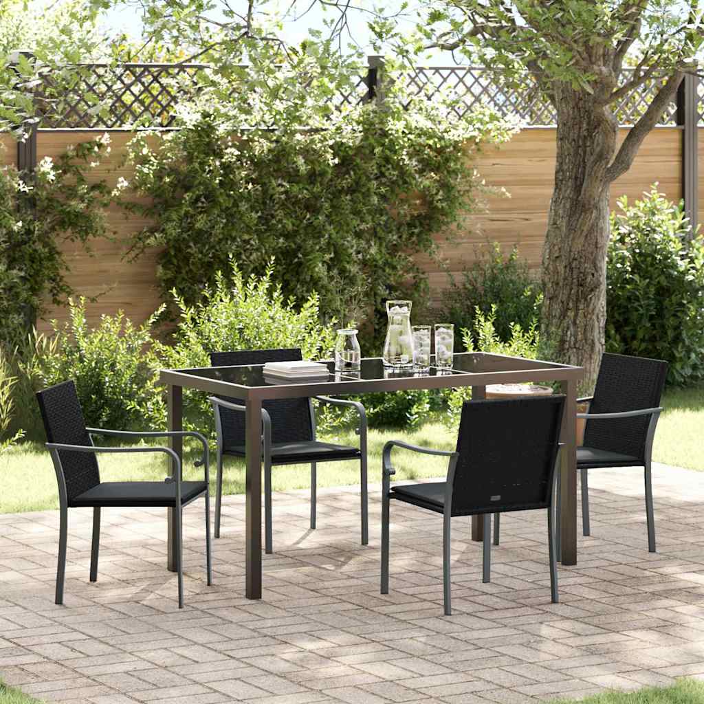 Ensemble de salle à manger pour jardin 5 pcs Noir et gris - XIOS