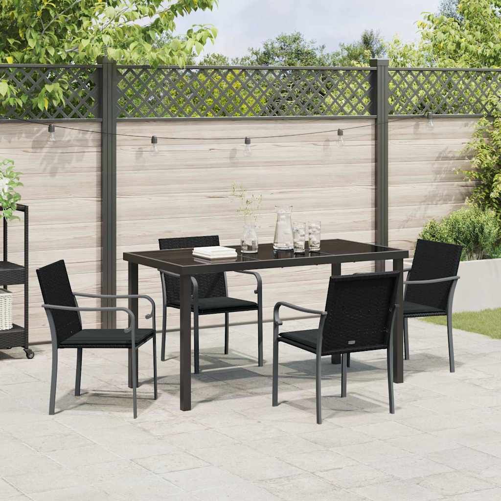 Ensemble de salle à manger pour jardin 5 pcs Noir et gris - XIOS