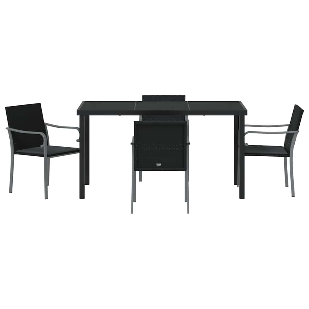 Ensemble de salle à manger pour jardin 5 pcs Noir et gris - XIOS