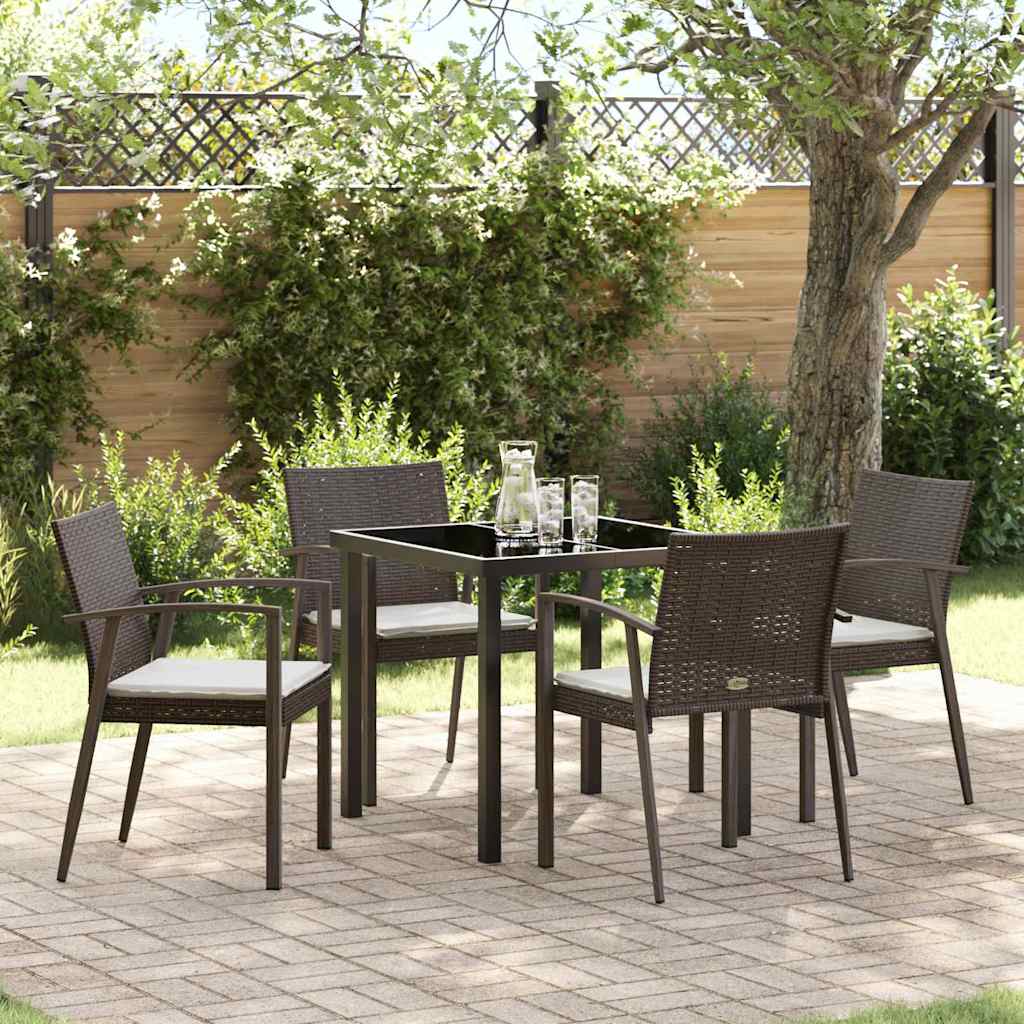 Ensemble de salle à manger pour jardin 5 pc Marron et Noir - XIOS