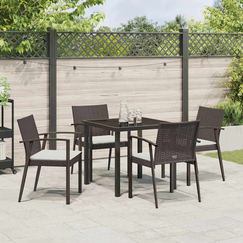 Ensemble de salle à manger pour jardin 5 pc Marron et Noir - XIOS
