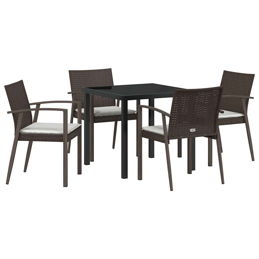 Ensemble de salle à manger pour jardin 5 pc Marron et Noir - XIOS