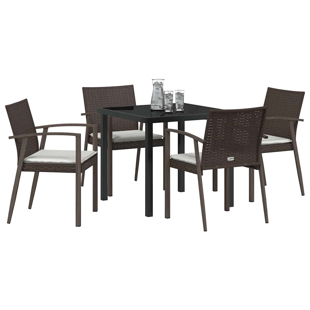 Ensemble de salle à manger pour jardin 5 pc Marron et Noir - XIOS