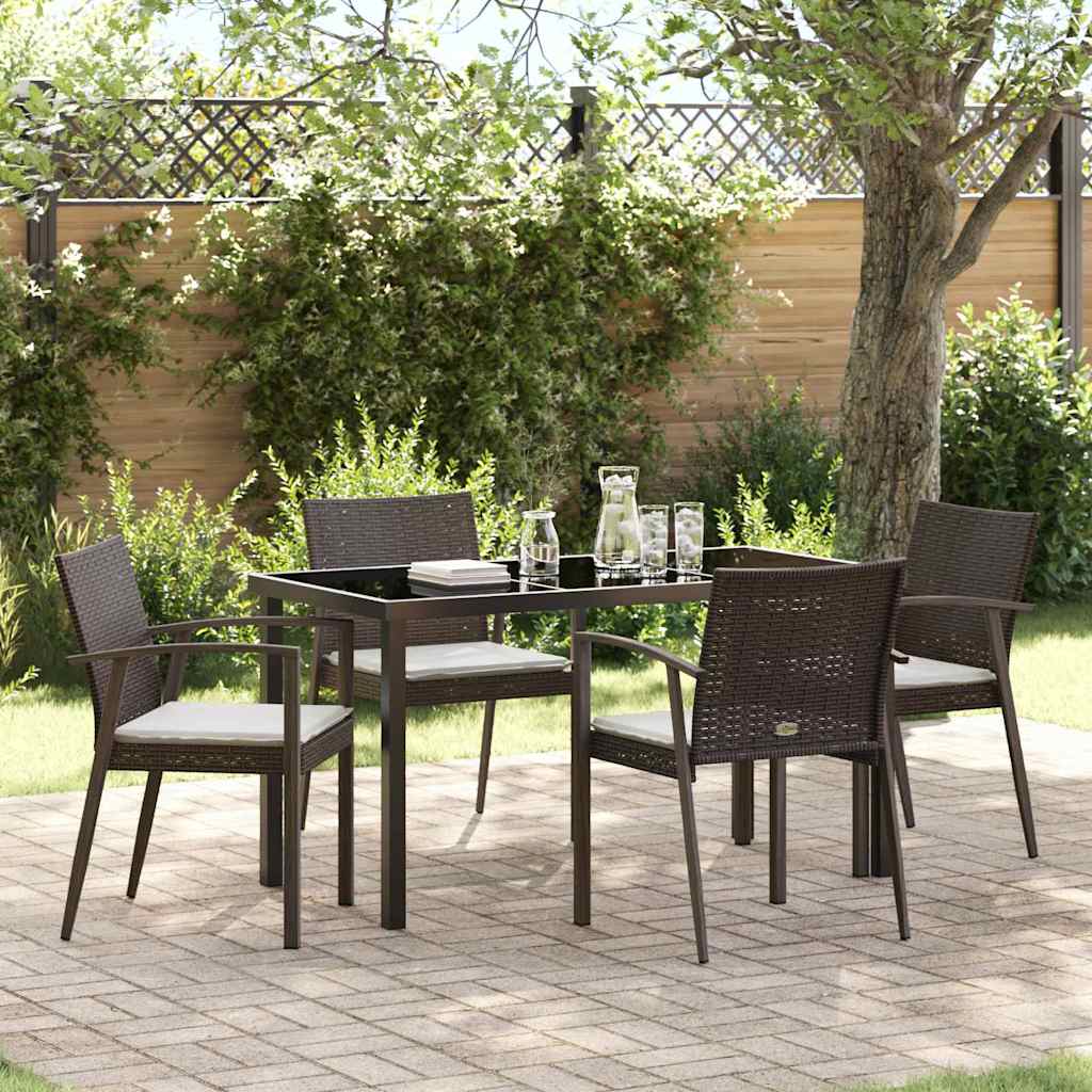 Ensemble de salle à manger pour jardin 5 pc Marron et Noir - XIOS