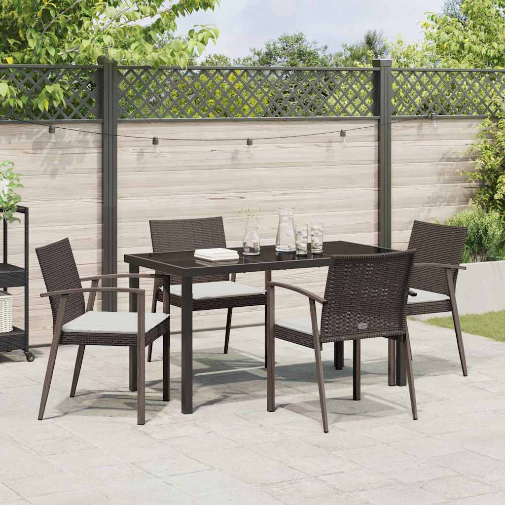 Ensemble de salle à manger pour jardin 5 pc Marron et Noir - XIOS