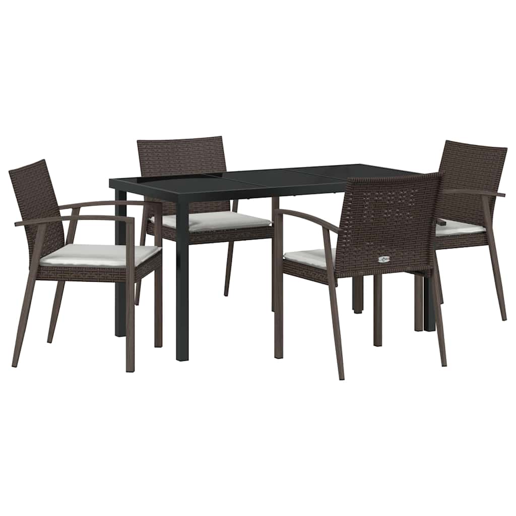 Ensemble de salle à manger pour jardin 5 pc Marron et Noir - XIOS