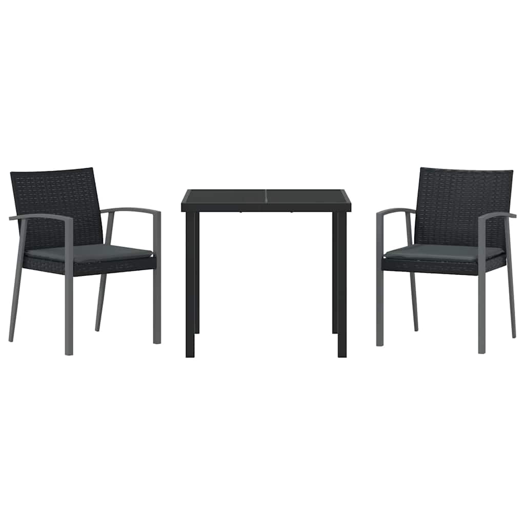 Ensemble de salle à manger pour jardin 3 pcs Noir et gris - XIOS