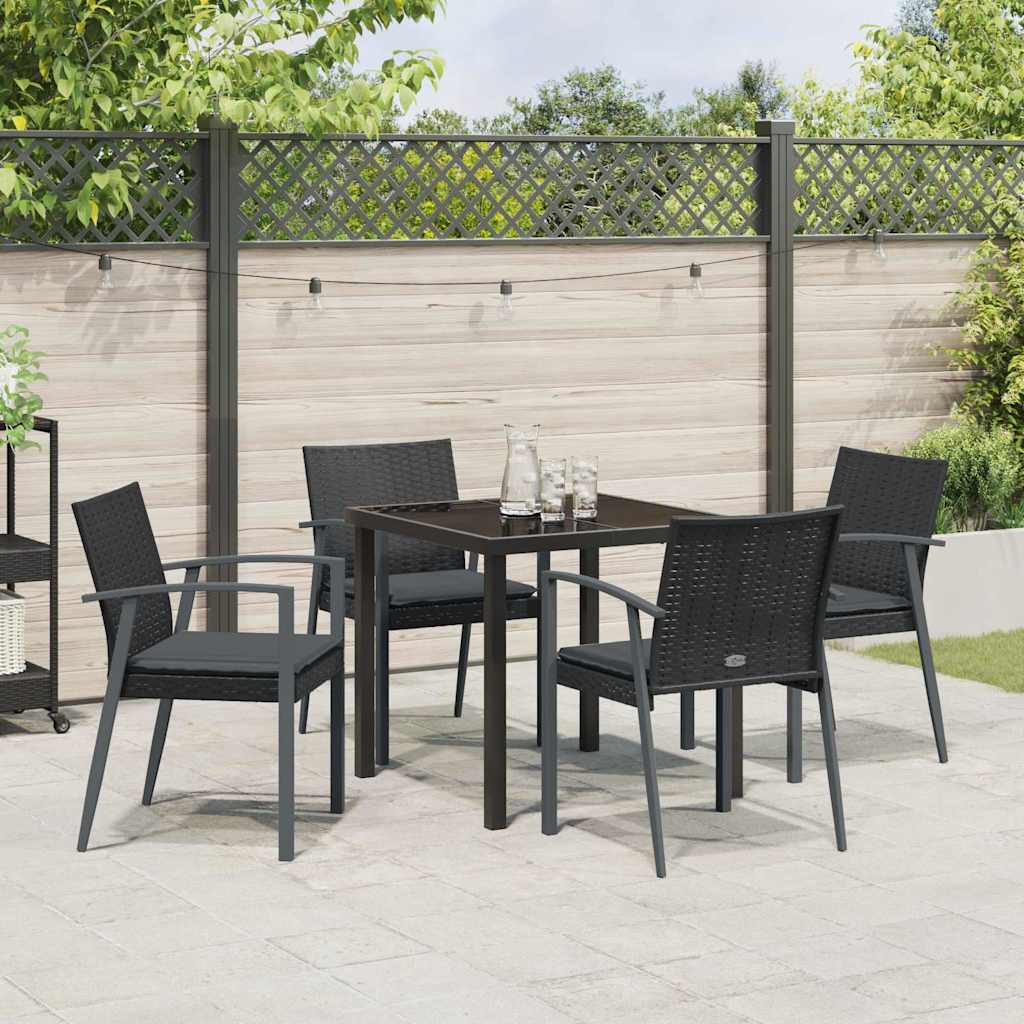 Ensemble de salle à manger pour jardin 5 pcs Noir et gris - XIOS