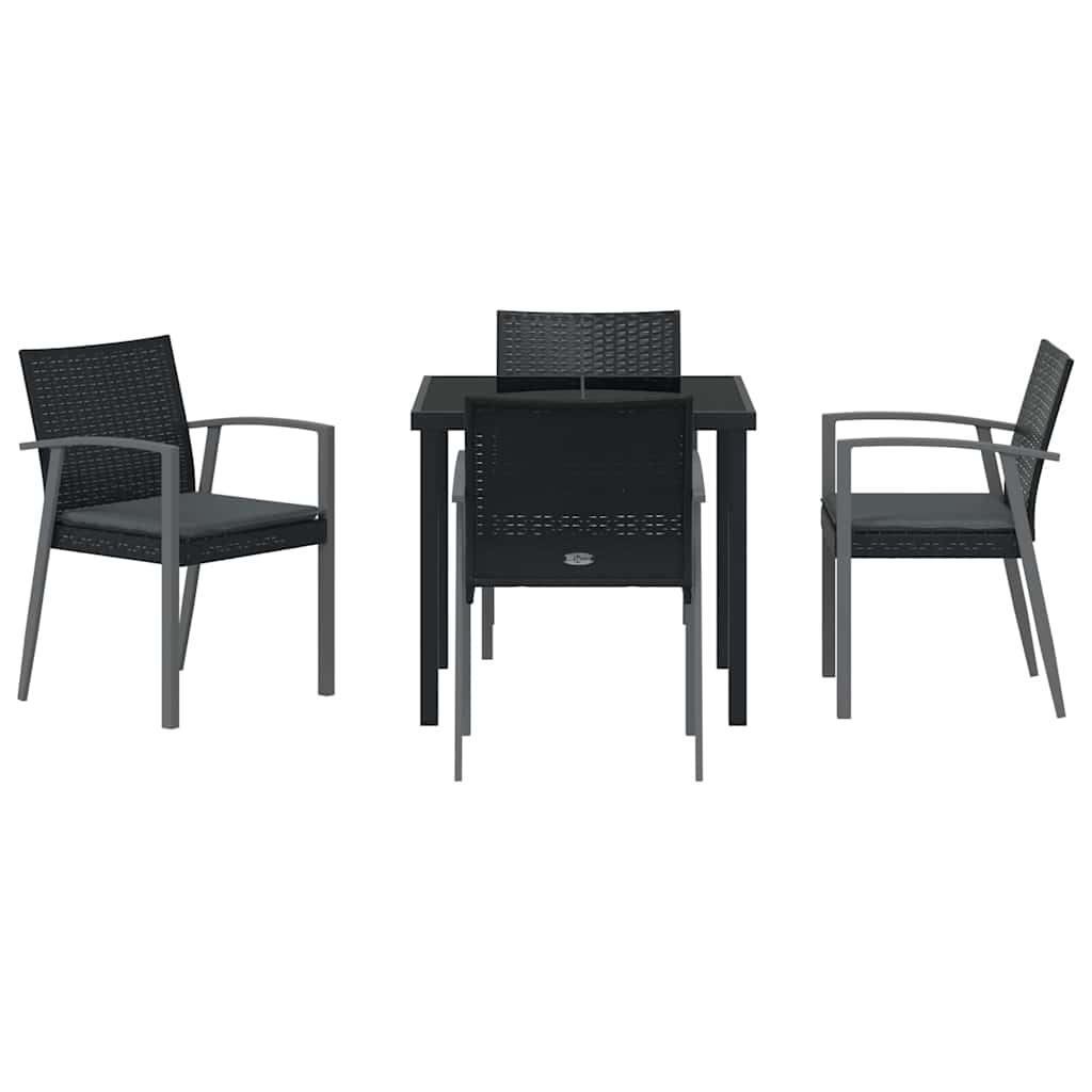 Ensemble de salle à manger pour jardin 5 pcs Noir et gris - XIOS