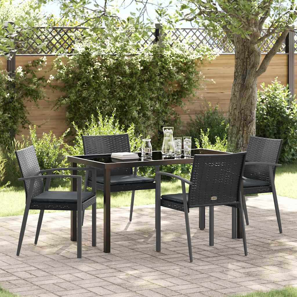 Ensemble de salle à manger pour jardin 5 pcs Noir et gris - XIOS