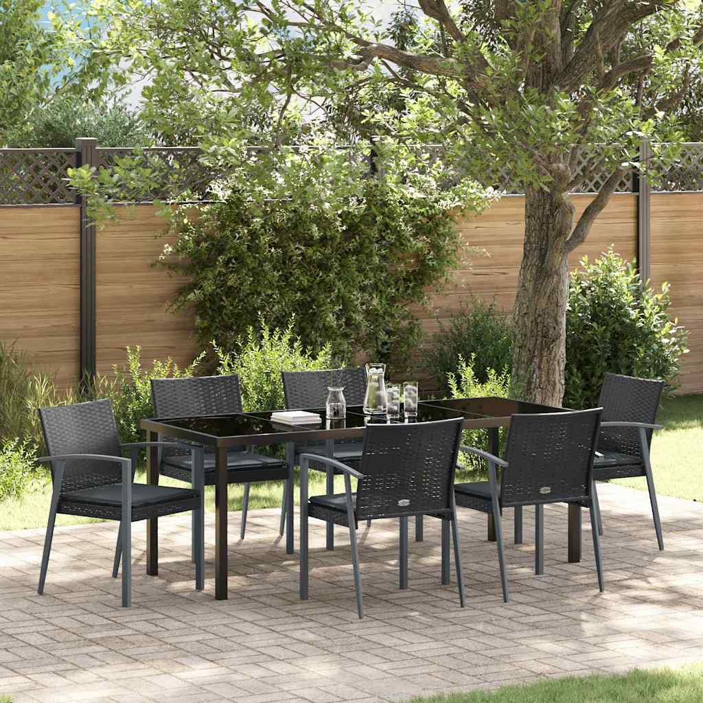 Ensemble de salle à manger pour jardin 7 pcs Noir et gris - XIOS
