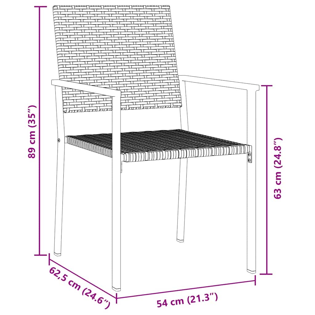 Ensemble de salle à manger pour jardin 5 pcs Noir Rotin PE - XIOS