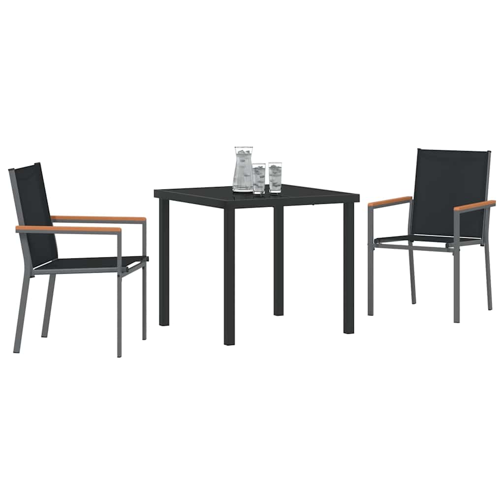 Ensemble de salle à manger pour jardin 3 pcs Noir - XIOS