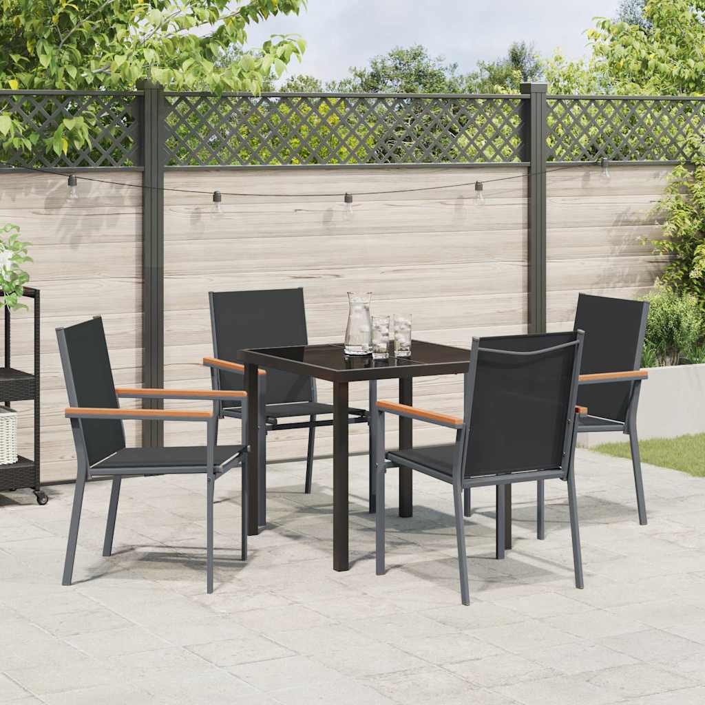 Ensemble de salle à manger pour jardin 5 pcs Noir - XIOS