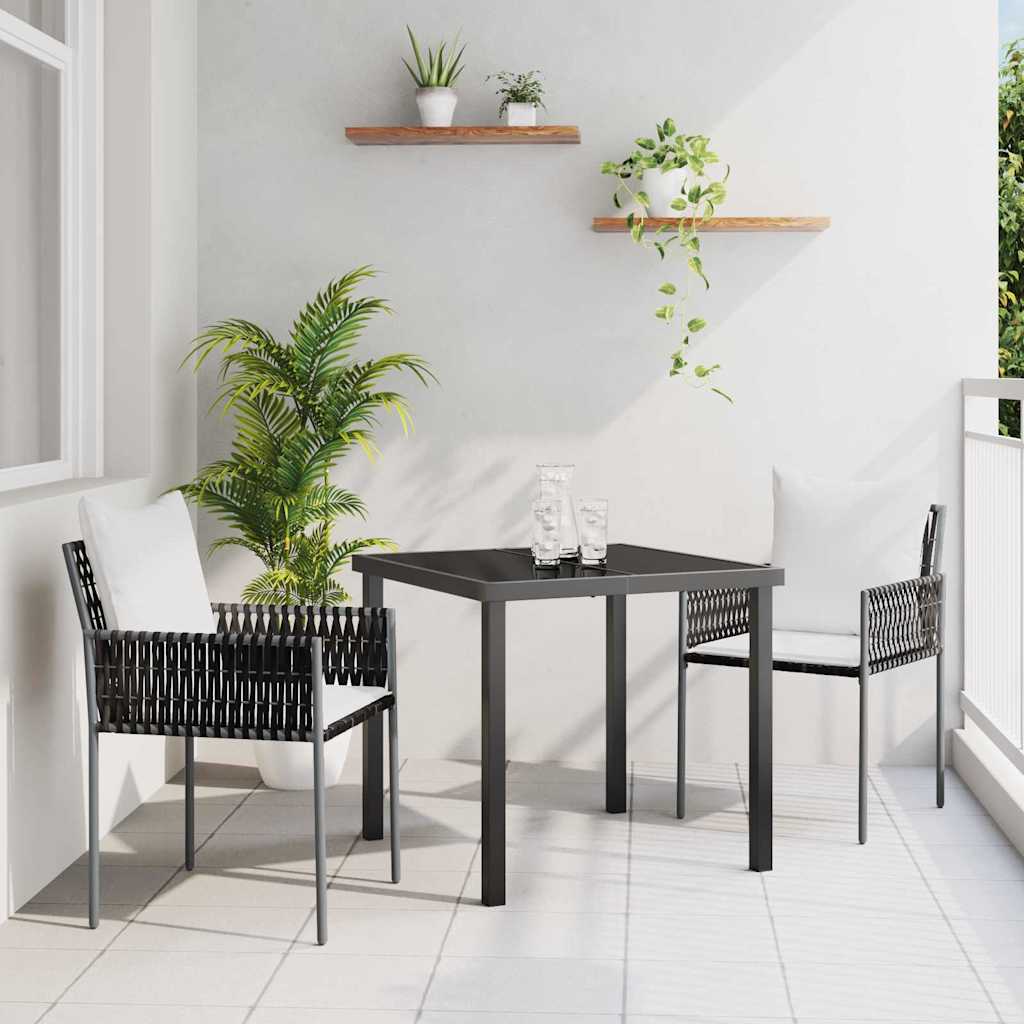 Ensemble de salle à manger pour jardin 3 pcs Marron et Noir - XIOS
