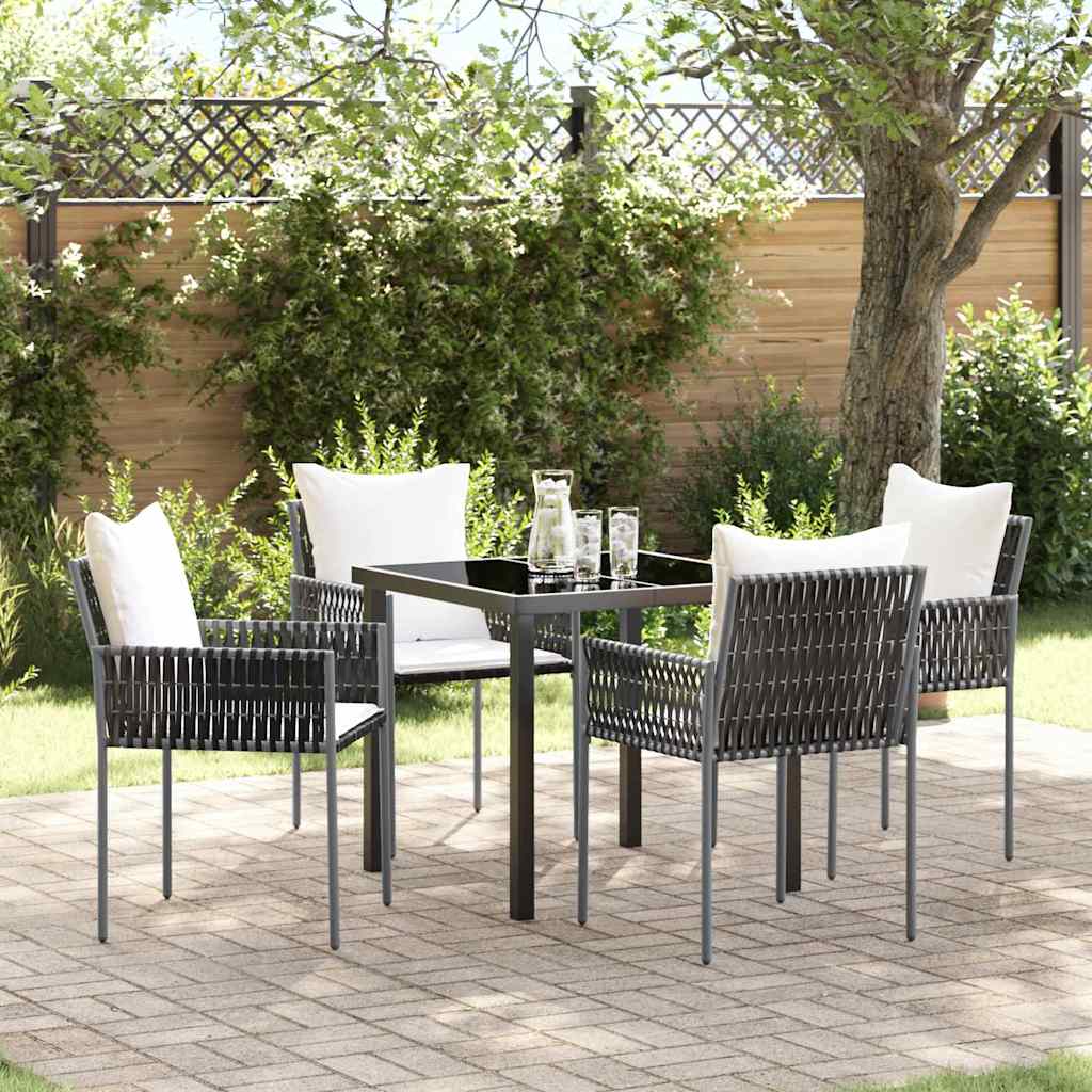 Ensemble de salle à manger pour jardin 5 pcs Marron et Noir - XIOS