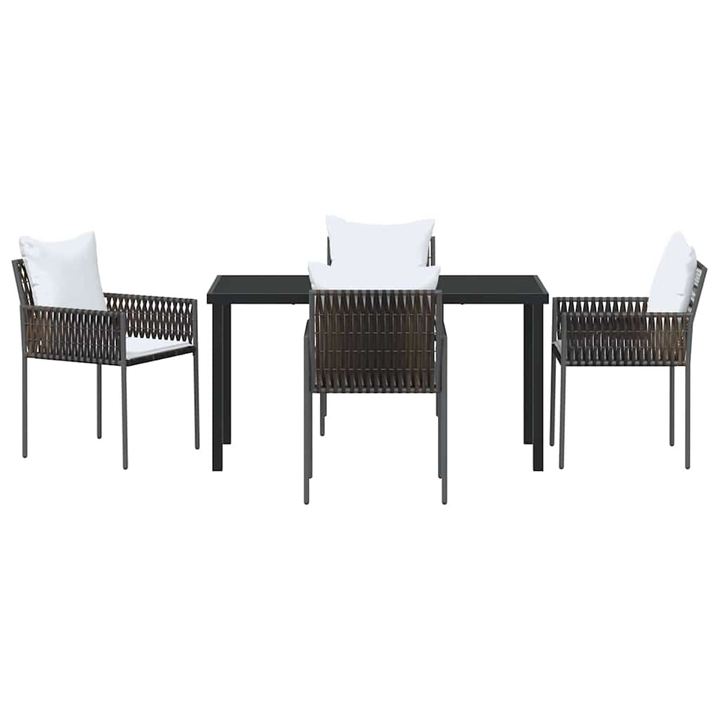 Ensemble de salle à manger pour jardin 5 pcs Marron et Noir - XIOS