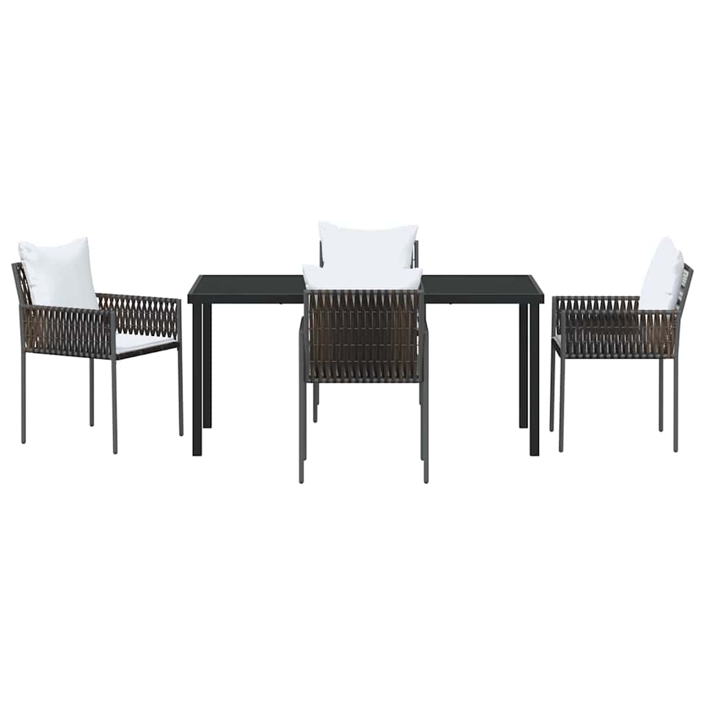 Ensemble de salle à manger pour jardin 5 pcs Marron et Noir - XIOS