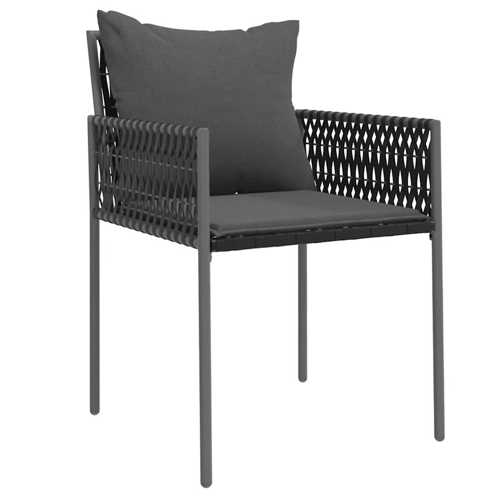 Ensemble de salle à manger pour jardin 5 pcs Noir et gris - XIOS